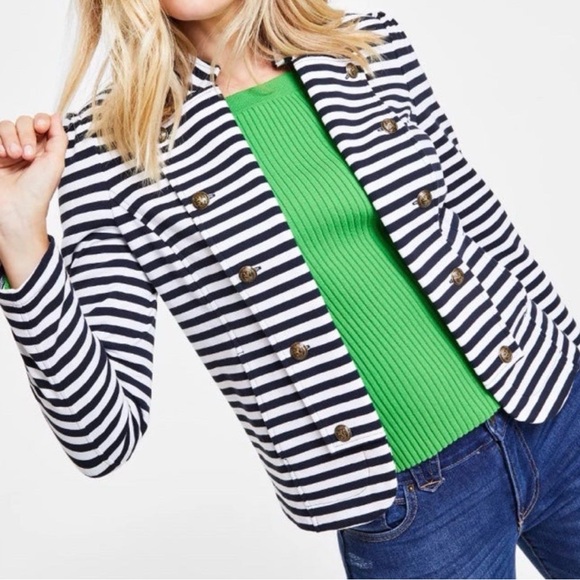 Tommy Hilfiger Jackets & Blazers - Tommy Hilfiger Blue white striped military nautical blazer Captains jacket large